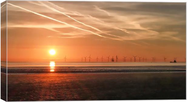 Sunset on Crosby beach Canvas Print by James  Hare