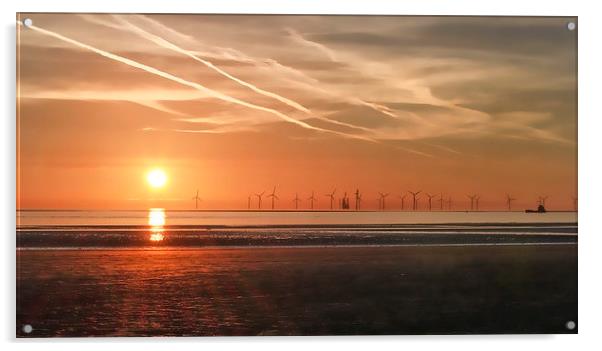Sunset on Crosby beach Acrylic by James  Hare
