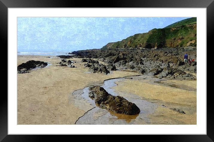Saunton Sands beach 2 Framed Mounted Print by Paula Palmer canvas