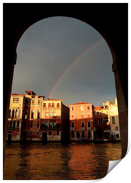 Rainbow over Venice Print by barbara walsh
