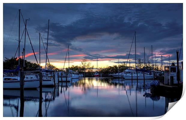 Little Port at Dusk Print by Robert Pettitt