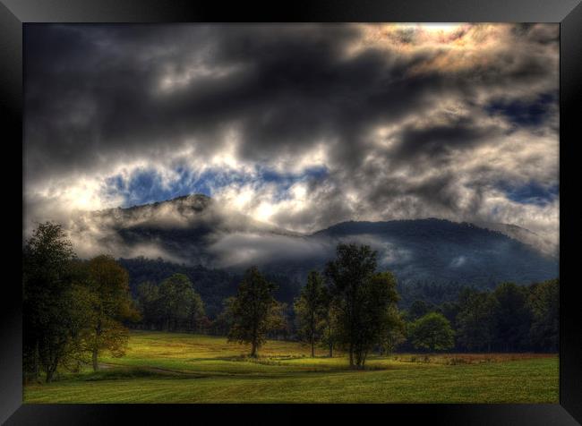 Living In The Clouds of Western North Carolina Framed Print by Greg Mimbs