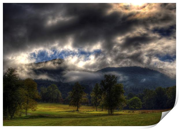 Living In The Clouds of Western North Carolina Print by Greg Mimbs