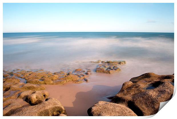 Smooth rocks of Sandy Bay Print by leonard alexander