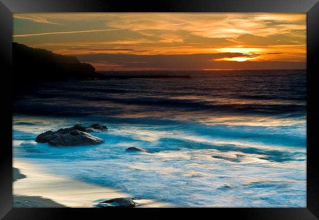 Sunset at Sennen Cove Cornwal Framed Print by Brian Rowland