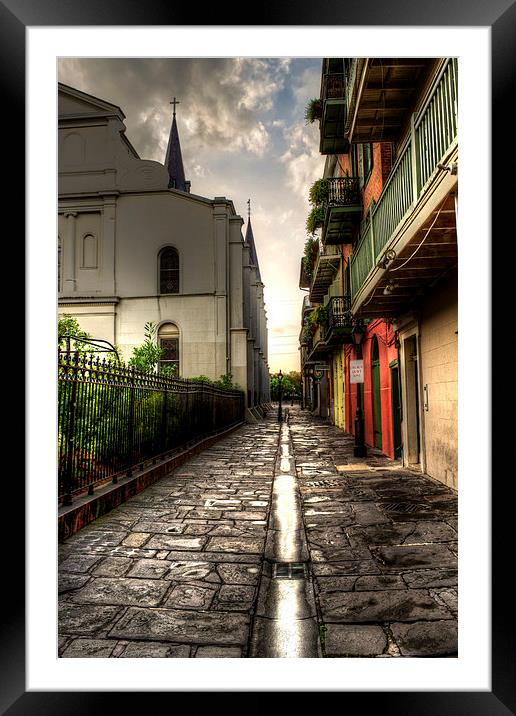 Pirate Alley Framed Mounted Print by Greg Mimbs