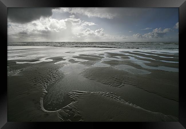 BEACH PUDDLES Framed Print by Mal Taylor Photography
