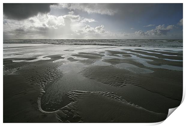 BEACH PUDDLES Print by Mal Taylor Photography