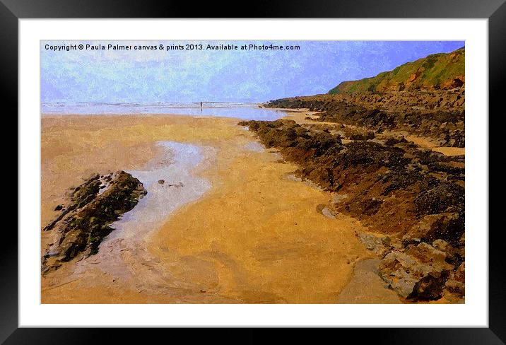 Saunton Beach 3 Framed Mounted Print by Paula Palmer canvas