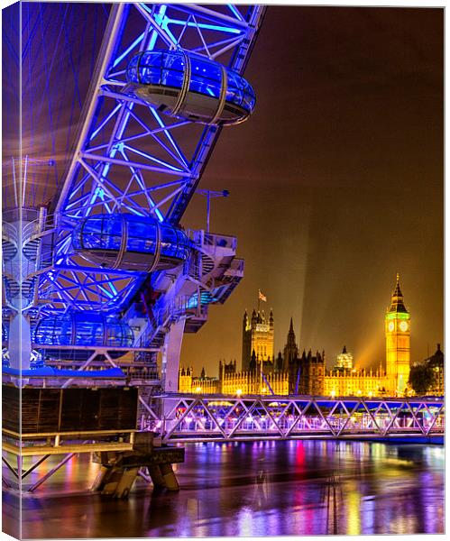 London Eye & Big Ben Canvas Print by Ian Hufton