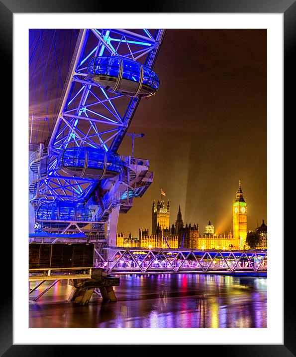 London Eye & Big Ben Framed Mounted Print by Ian Hufton