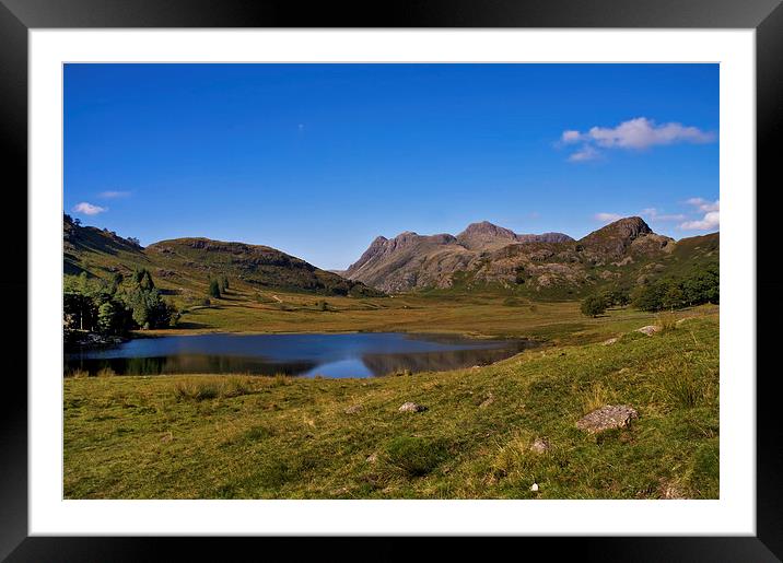 Blea Tarn and the Langdales Framed Mounted Print by Jacqi Elmslie