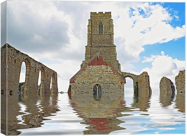 St Andrews Covehithe Floodfilter Canvas Print by Bill Simpson