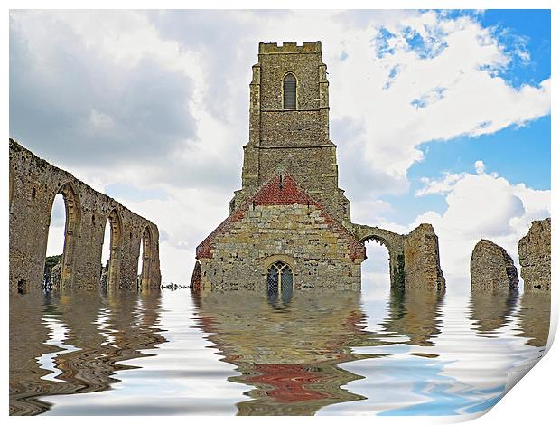 St Andrews Covehithe Floodfilter Print by Bill Simpson