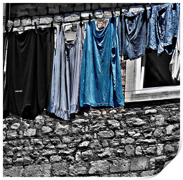 Blue Laundry Print by Scott Anderson