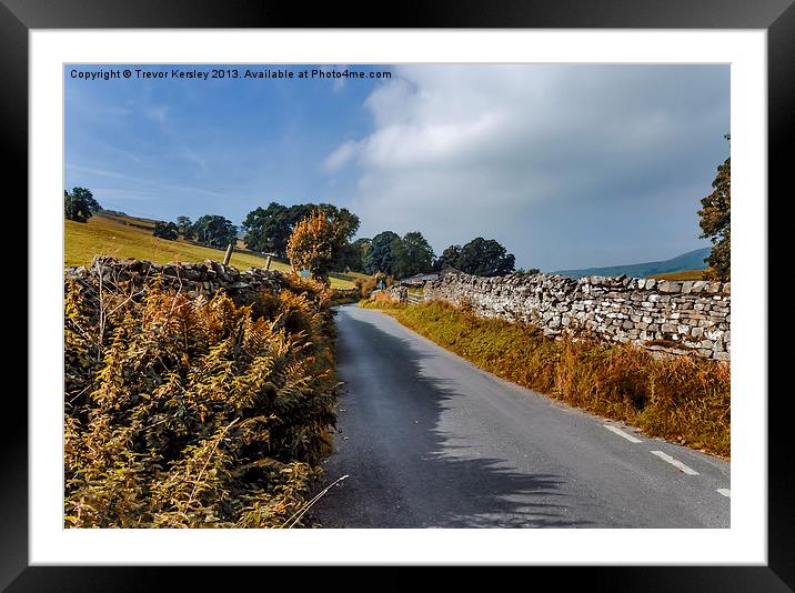 Country Lane Yorks Dales Framed Mounted Print by Trevor Kersley RIP