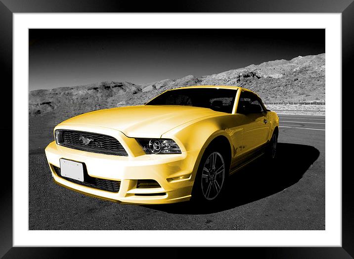 Yellow Mustang Framed Mounted Print by Rob Hawkins