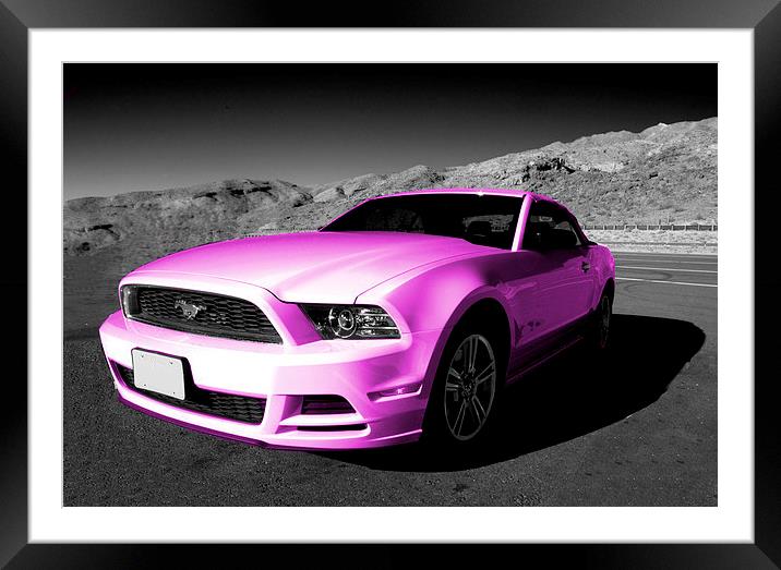 Pink Mustang Framed Mounted Print by Rob Hawkins