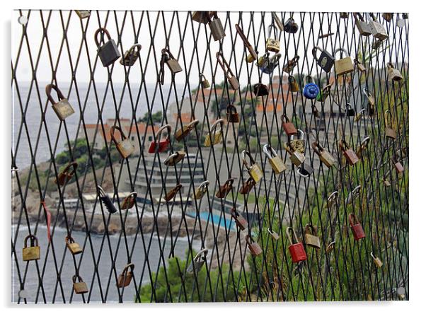 Dubrovnik Love Locks Acrylic by Tony Murtagh