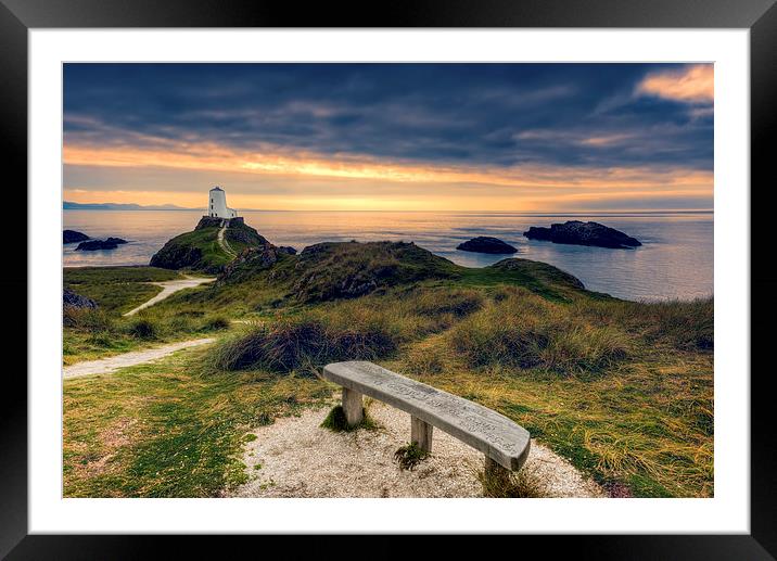 Llanddwyn Lighthouse Anglesey Framed Mounted Print by Adrian Evans