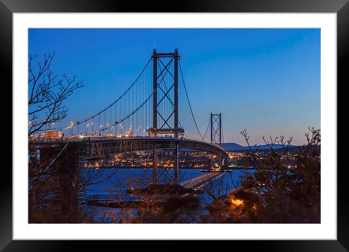 Forth road bridge at sunset Framed Mounted Print by Gary Finnigan