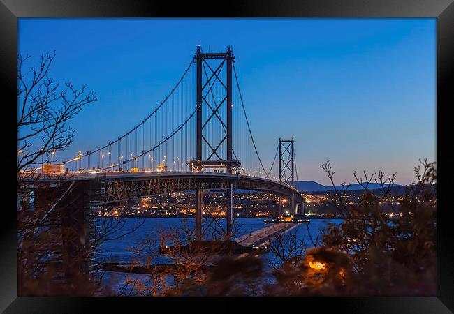 Forth road bridge at sunset Framed Print by Gary Finnigan