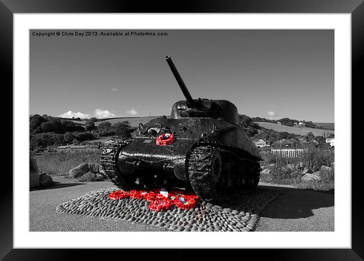 Tank Memorial Framed Mounted Print by Chris Day