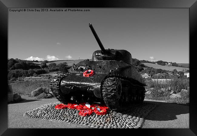 Tank Memorial Framed Print by Chris Day