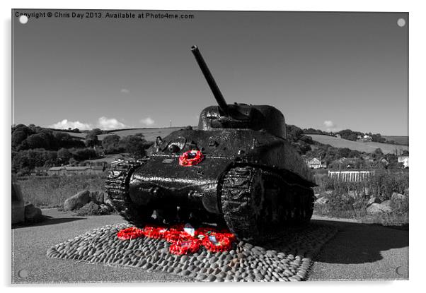 Tank Memorial Acrylic by Chris Day