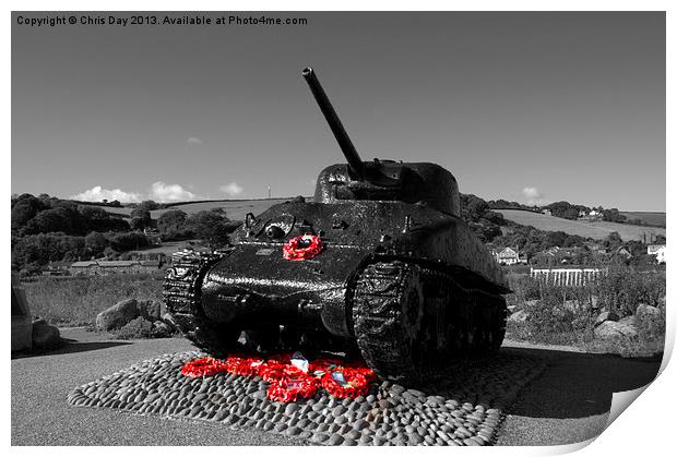 Tank Memorial Print by Chris Day