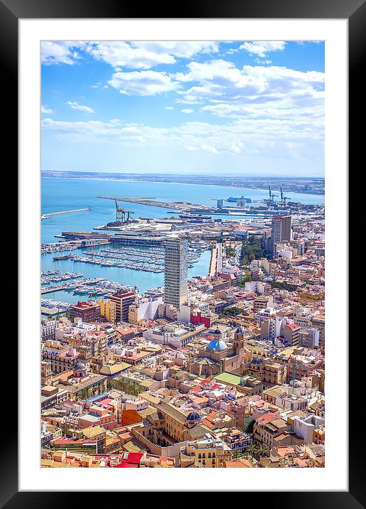 Alicante panoramic view Framed Mounted Print by Dragomir Nikolov