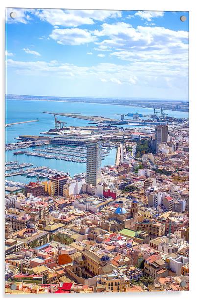 Alicante panoramic view Acrylic by Dragomir Nikolov
