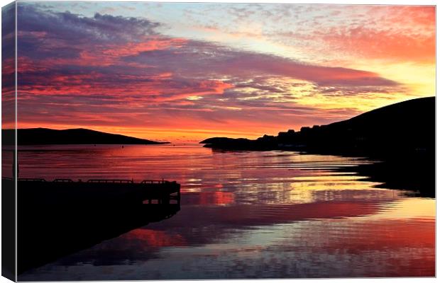 Sunset Over Port Arthur Scalloway Canvas Print by Anne Macdonald