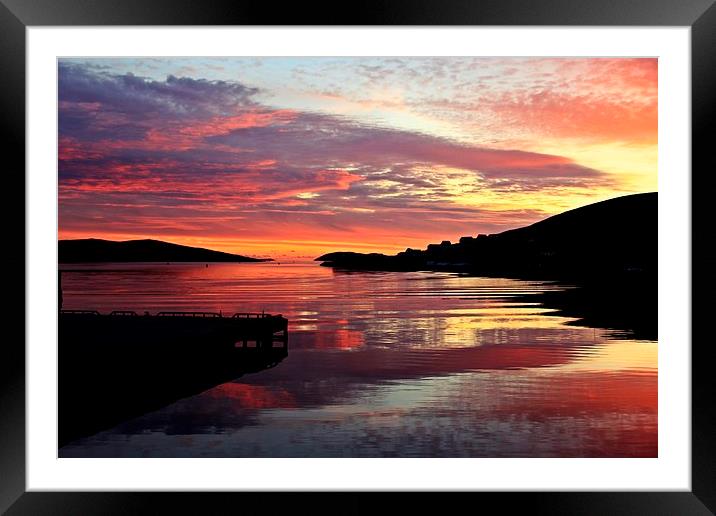 Sunset Over Port Arthur Scalloway Framed Mounted Print by Anne Macdonald