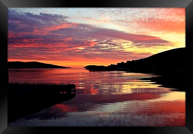 Sunset Over Port Arthur Scalloway Framed Print by Anne Macdonald