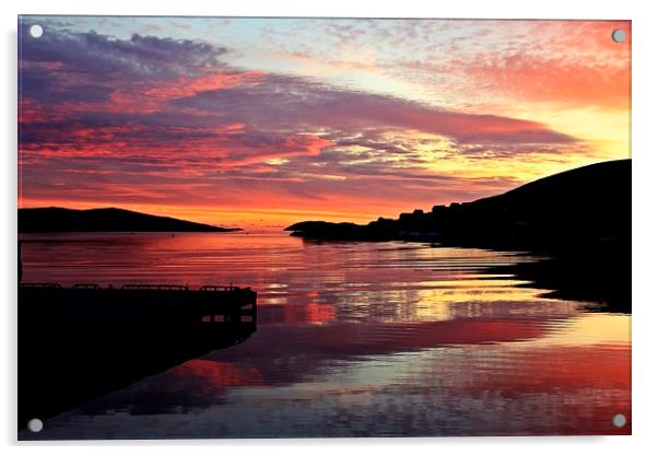 Sunset Over Port Arthur Scalloway Acrylic by Anne Macdonald