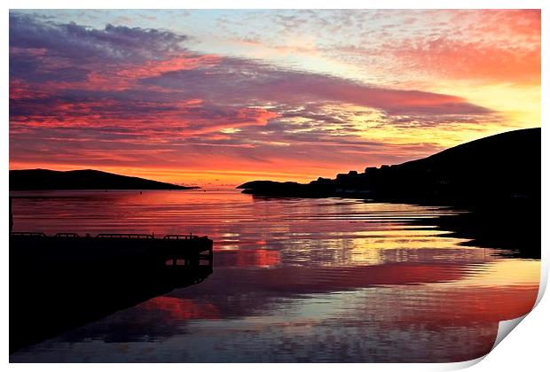 Sunset Over Port Arthur Scalloway Print by Anne Macdonald