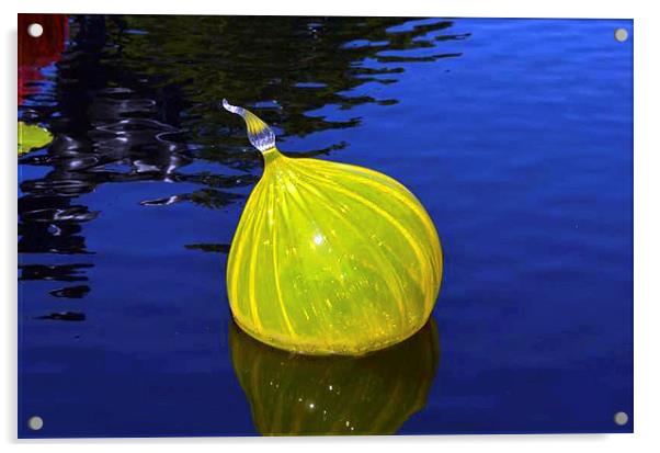 Yellow Chihuly Blown Glass Acrylic by Pamela Briggs-Luther