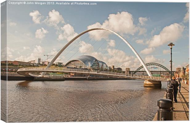 Gateshead Millennium Bridge. Canvas Print by John Morgan