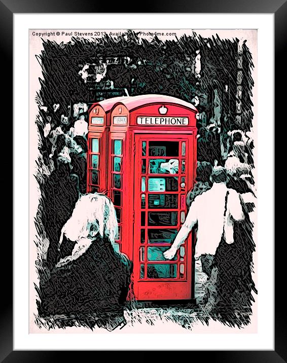 Red Phone Boxes Framed Mounted Print by Paul Stevens