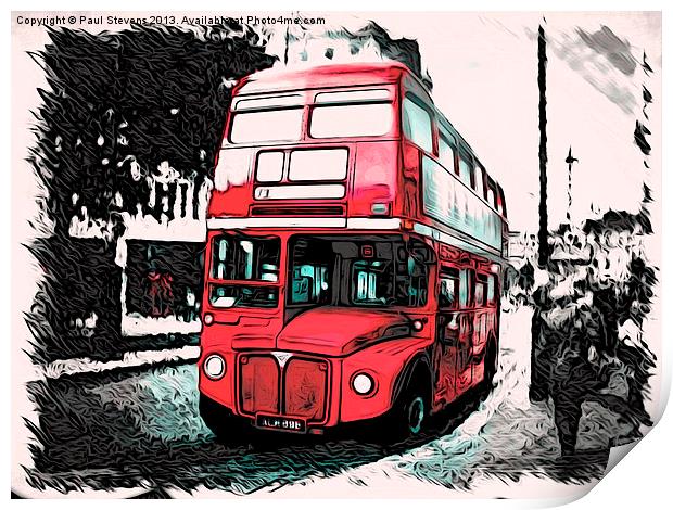 Red London Bus Print by Paul Stevens