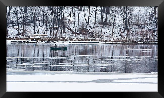 Winter fishing Framed Print by Steven Ralser