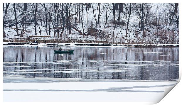 Winter fishing Print by Steven Ralser
