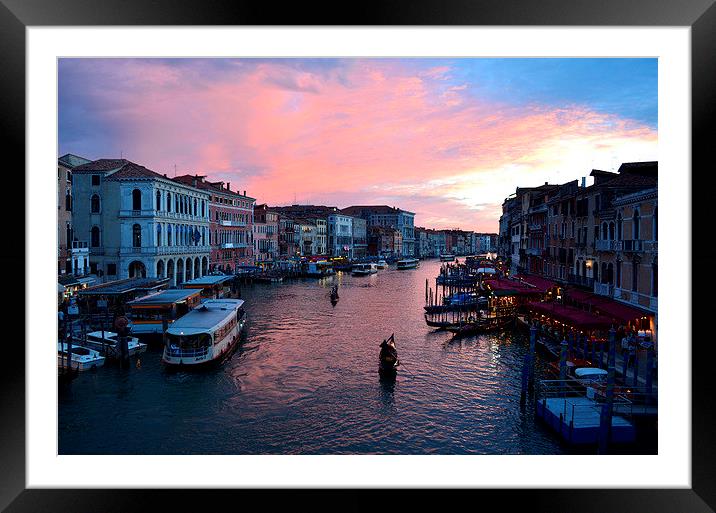 Canal Grande,Venice Framed Mounted Print by barbara walsh