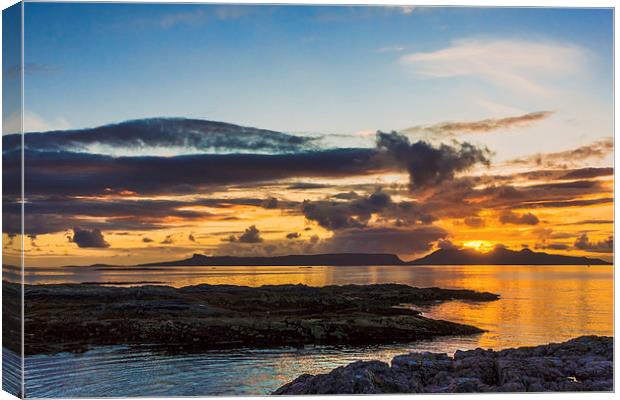Sunset over the Inner Hebrides Canvas Print by Hugh McKean