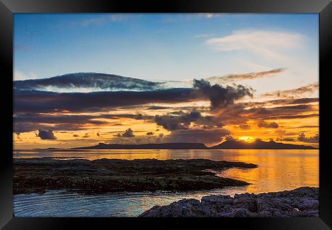Sunset over the Inner Hebrides Framed Print by Hugh McKean