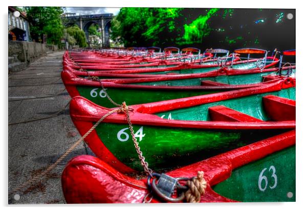 Knaresborough Rowing Boats Acrylic by Allan Briggs