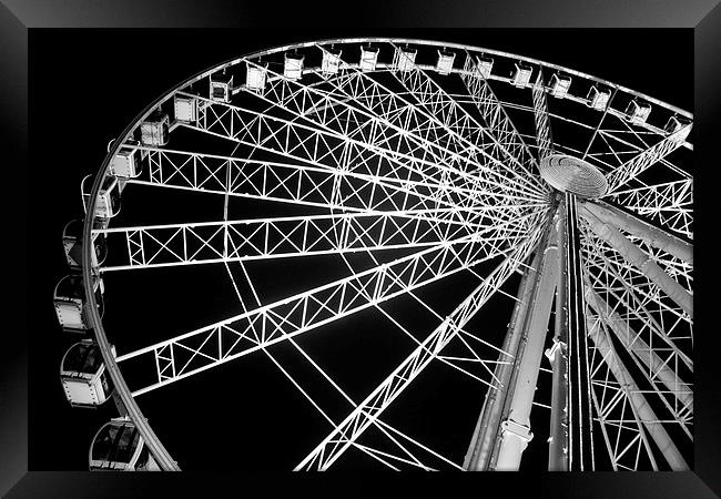 Night time Ferris Wheel Plymouth Framed Print by Alasdair Rose