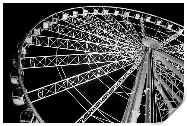 Night time Ferris Wheel Plymouth Print by Alasdair Rose