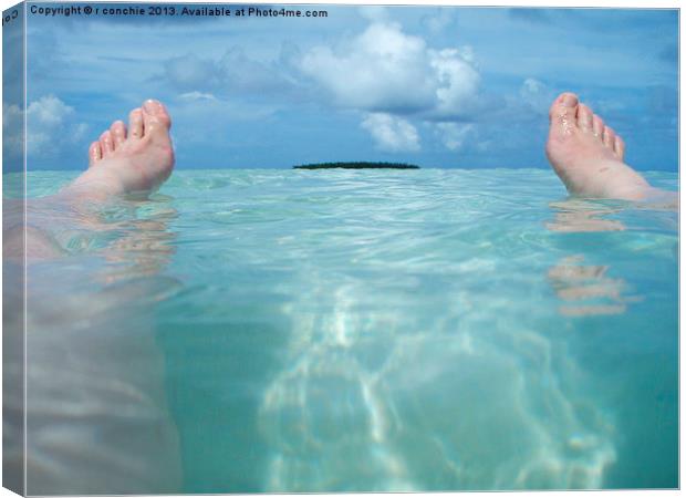 aitutaki lagoon feet Canvas Print by uk crunch